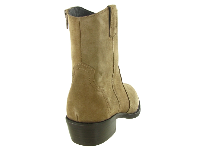 bottines et boots - Santiag - femme - Nubuck - Taupe - Alpe6808602_5