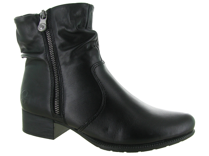 apres ski bottes fourrees - Bottine chaude - femme - Cuir - Noir - Rieker