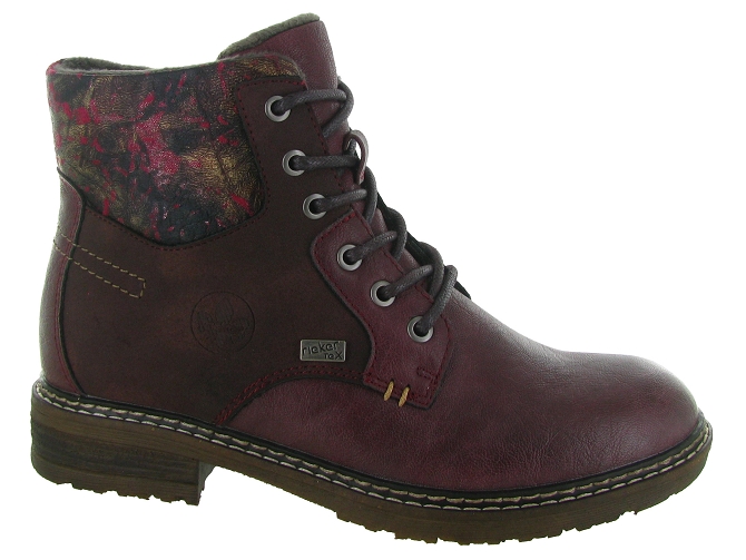 apres ski bottes fourrees - Bottine chaude - femme - Synthétique - Bordeaux - Rieker