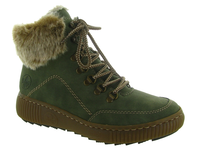 apres ski bottes fourrees - Chaussure neige - femme - Synthétique - Vert - Rieker