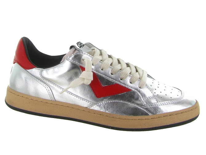 baskets et sneakers - Tendance - femme - Cuir laminé - Argent - 4b12