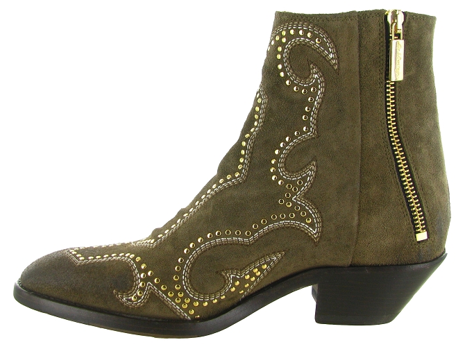 bottines et boots - Santiag - femme - Nubuck - Kaki - La bottega di lisa6817201_4