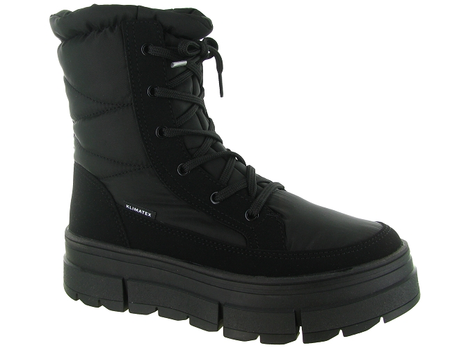 apres ski bottes fourrees - Botte de neige - femme - Nylon - Noir - La thuile