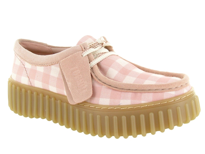 chaussures a lacets - Derby - femme - Textile - Rose - Clarks