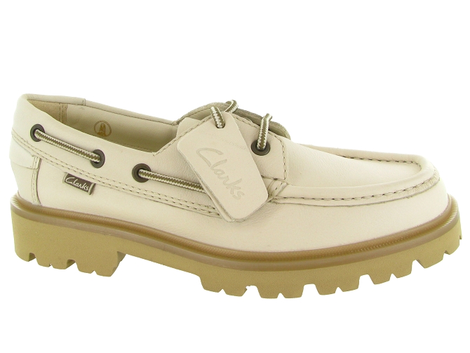 mocassins - Elégant - femme - Cuir - Crème - Clarks