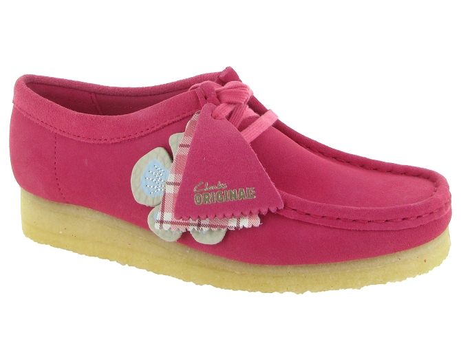 chaussures a lacets - Derby chic - femme - Nubuck - Rose - Clarks
