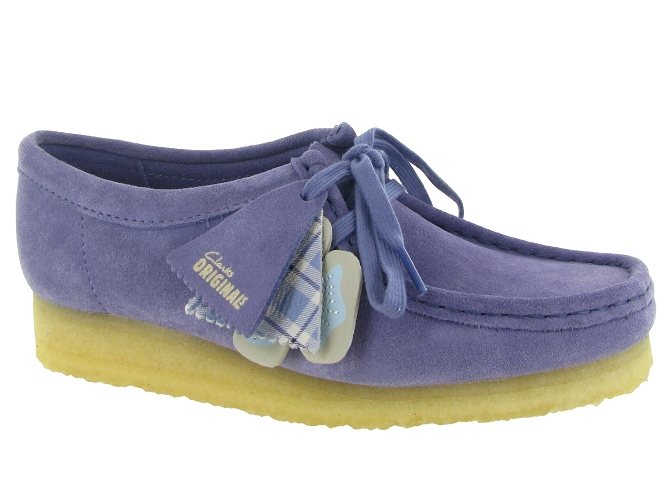 chaussures a lacets - Derby chic - femme - Nubuck - Violet - Clarks