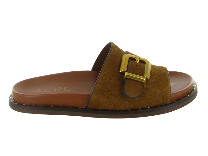 sandales et nu pieds - Mule Sabot - femme - Cuir - Camel - Alpe6823701_2