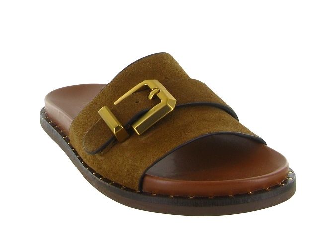 sandales et nu pieds - Mule Sabot - femme - Cuir - Camel - Alpe6823701_3