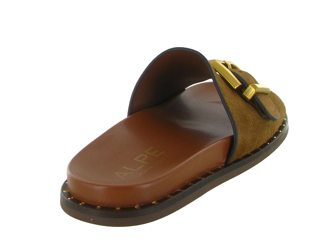 sandales et nu pieds - Mule Sabot - femme - Cuir - Camel - Alpe6823701_5