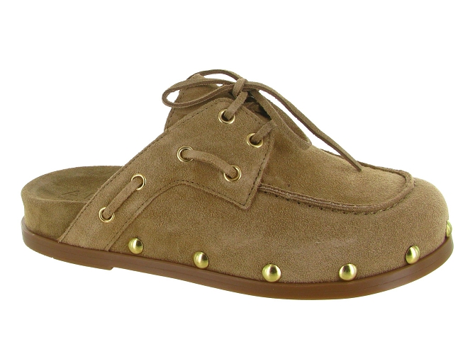 sandales et nu pieds - Mule Sabot - femme - Nubuck - Taupe - Alpe