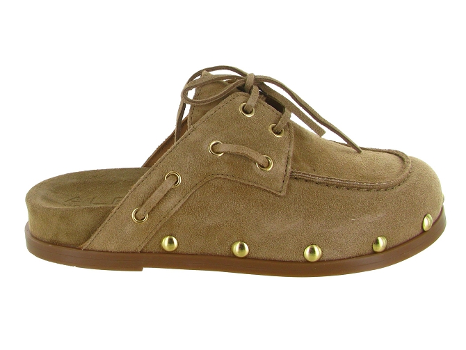 sandales et nu pieds - Mule Sabot - femme - Nubuck - Taupe - Alpe6823901_2