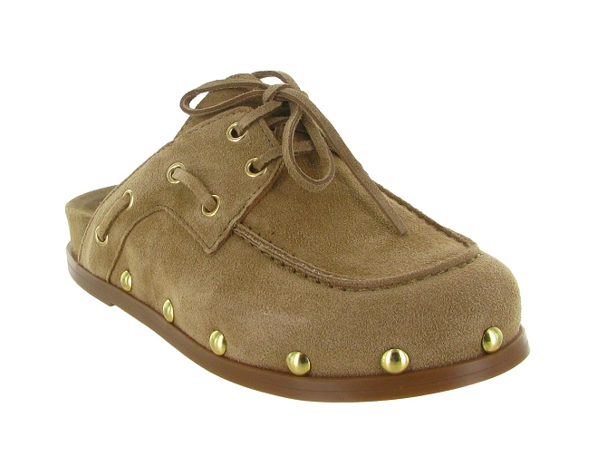 sandales et nu pieds - Mule Sabot - femme - Nubuck - Taupe - Alpe6823901_3