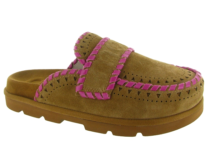 sandales et nu pieds - Mule Sabot - femme - Nubuck - Chestnut - Mou