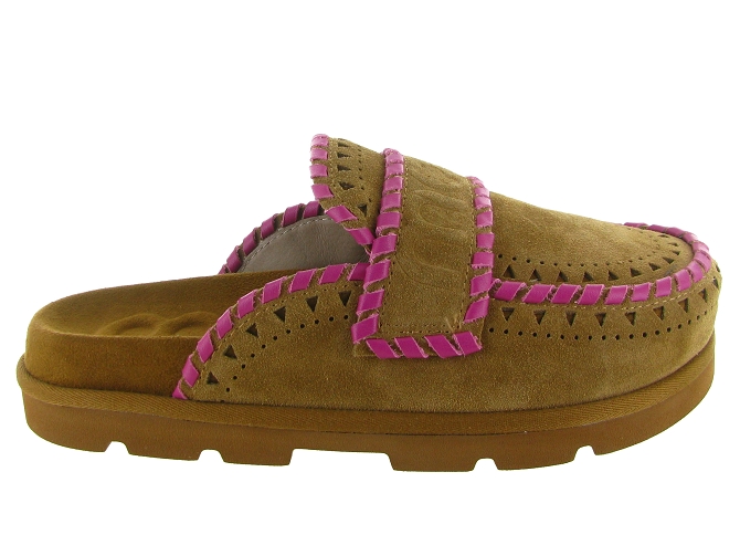 sandales et nu pieds - Mule Sabot - femme - Nubuck - Chestnut - Mou6825701_2