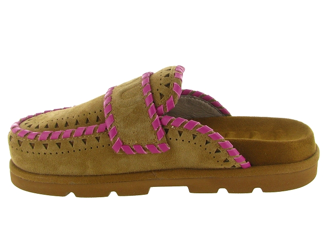 sandales et nu pieds - Mule Sabot - femme - Nubuck - Chestnut - Mou6825701_4