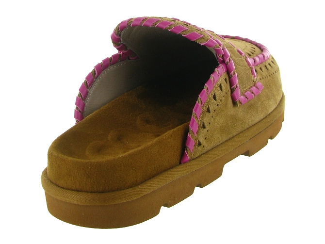 sandales et nu pieds - Mule Sabot - femme - Nubuck - Chestnut - Mou6825701_5