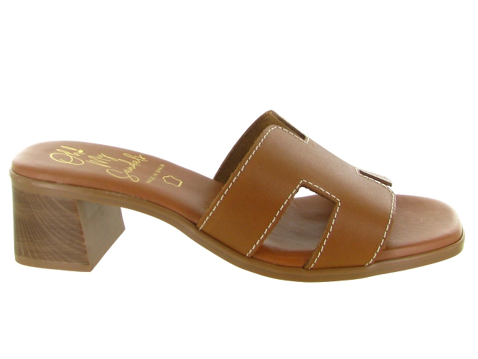 sandales et nu pieds - Mule Sabot - femme - Cuir - Marron - Oh my sandals6826601_2