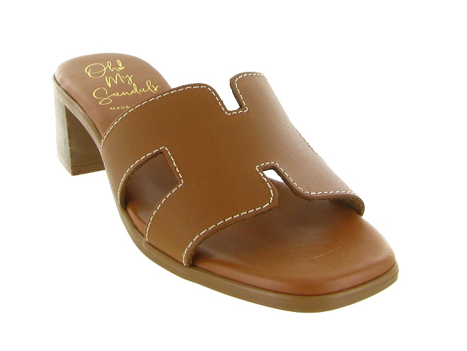 sandales et nu pieds - Mule Sabot - femme - Cuir - Marron - Oh my sandals6826601_3