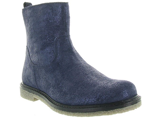 bottines et boots -  - junior fille - Cuir - Bleu Marine - Apples and pears