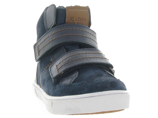 chaussures a scratch -  - junior garcon - Nubuck - Bleu Marine - Kickers7069501_3