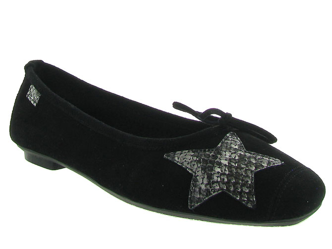 Reqins ballerines hello peau noir