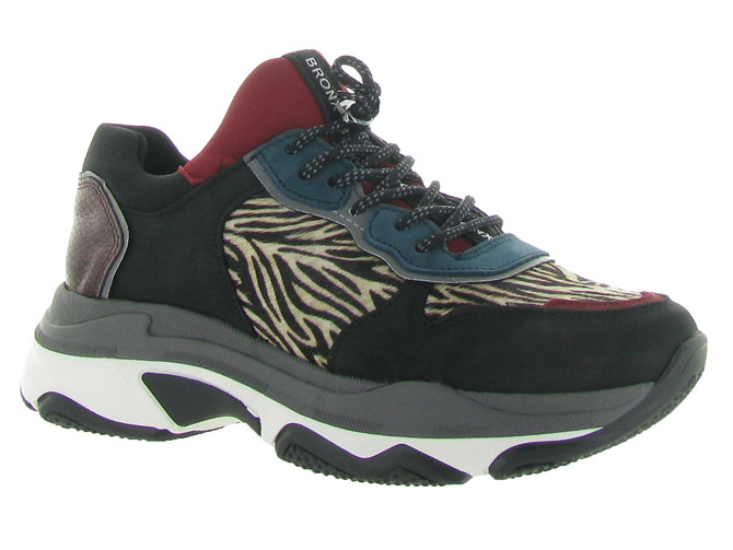 baskets et sneakers - Tendance - femme - Cuir - Zèbre - Bronx