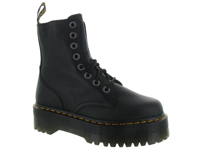 bottines et boots - Motardes - femme - Cuir - Noir - Doc martens