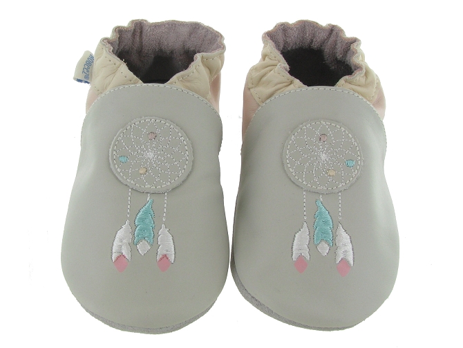 chaussons et pantoufles - Semelle souple - bebe fille -  - Gris - Robeez