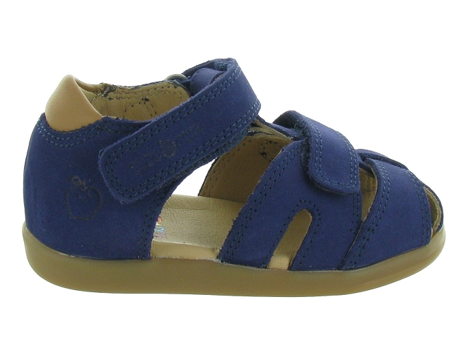 sandales et nu pieds - Semelle souple - bebe garcon - Cuir - Bleu Marine - Shoo pom7233108_2