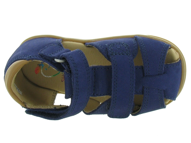 sandales et nu pieds - Semelle souple - bebe garcon - Cuir - Bleu Marine - Shoo pom7233108_3