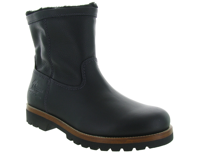 apres ski bottes fourrees - Bottes de neige - homme - Cuir - Noir - Panama jack