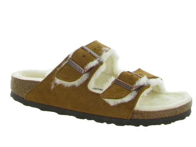 Birkenstock chaussons et pantoufles arizona shearling marron