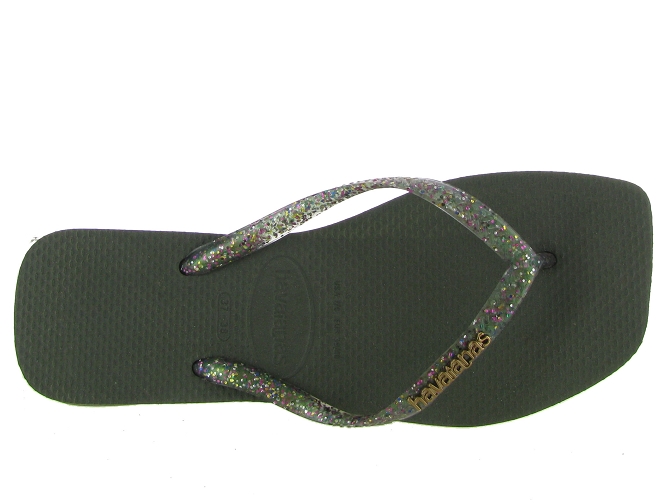 Havaianas sandales et nu pieds square logo metallic kaki7293601_3