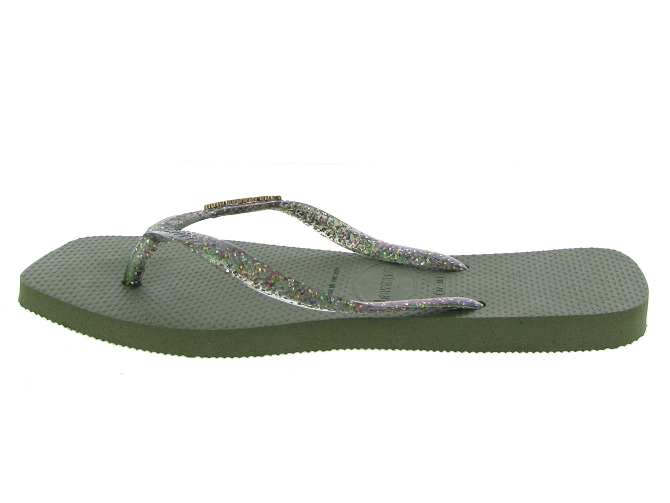 Havaianas sandales et nu pieds square logo metallic kaki7293601_4