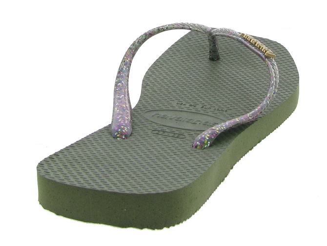 Havaianas sandales et nu pieds square logo metallic kaki7293601_5