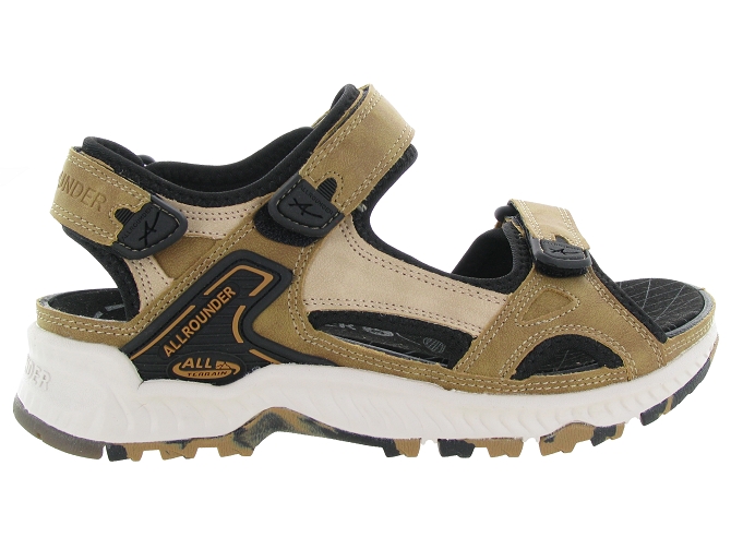 sandales et nu pieds - Confort - femme - Cuir - Gris - All rounder7348701_2