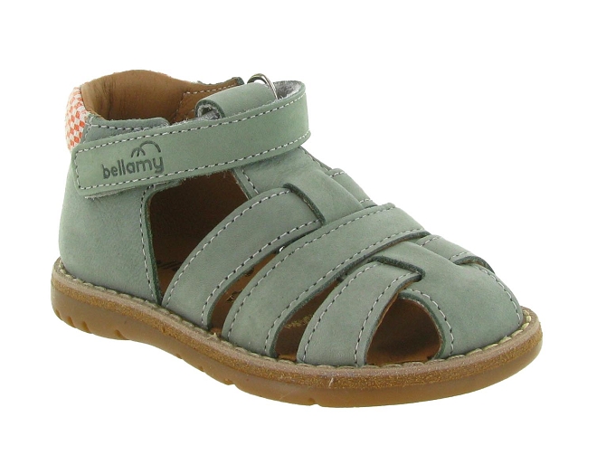sandales et nu pieds -  - bebe garcon - Cuir - Vert amande - Bellamy