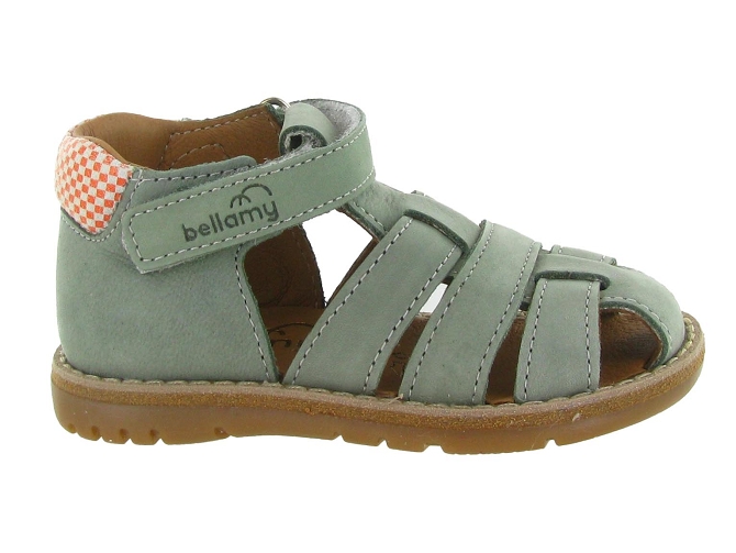 sandales et nu pieds -  - bebe garcon - Cuir - Vert amande - Bellamy7354906_2