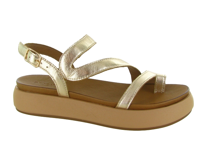 sandales et nu pieds - Confort - femme - Cuir - Or - Inuovo