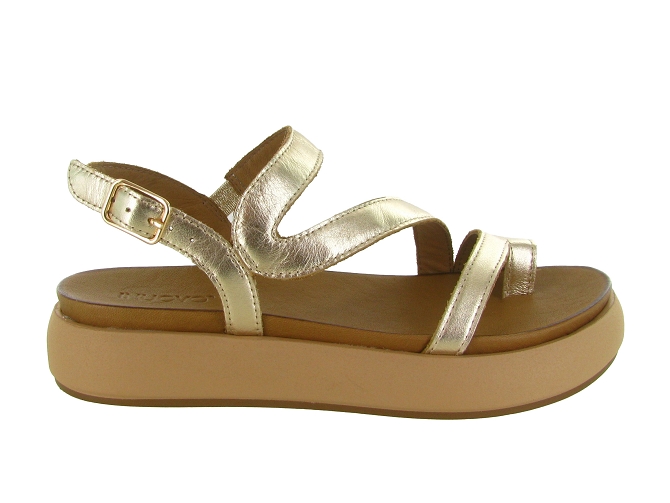 sandales et nu pieds - Confort - femme - Cuir - Or - Inuovo7362303_2