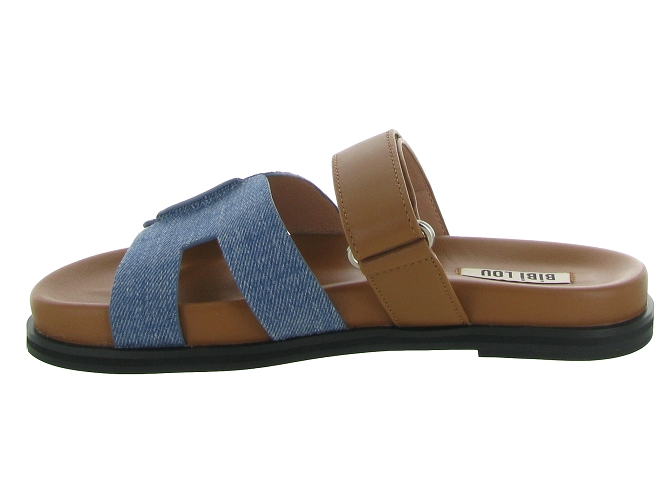 sandales et nu pieds - Mule Sabot - femme - Cuir - Bleu - Bibi lou7370501_4