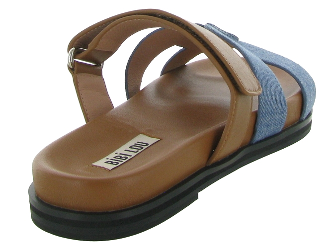 sandales et nu pieds - Mule Sabot - femme - Cuir - Bleu - Bibi lou7370501_5