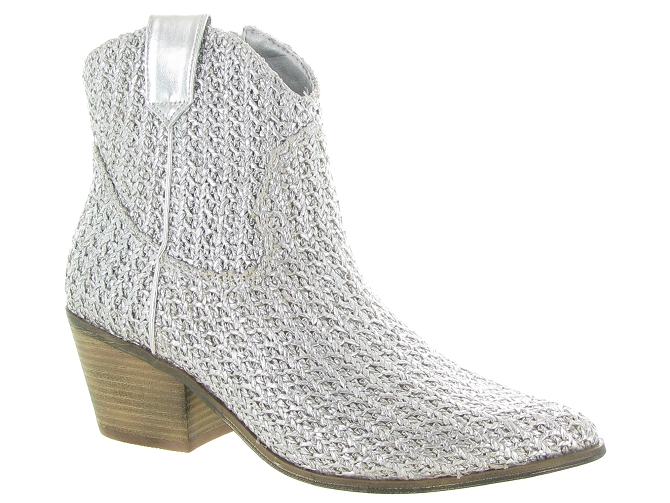 bottines et boots - Santiag - femme - Synthétique - Argent - La strada