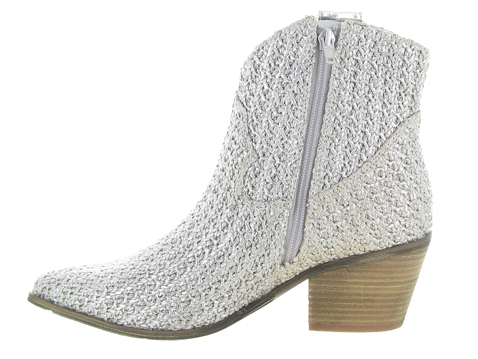 bottines et boots - Santiag - femme - Synthétique - Argent - La strada7373401_4