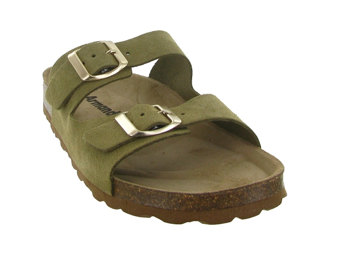 sandales et nu pieds - Mule Sabot - femme - Nubuck - Kaki - Armando7381706_3