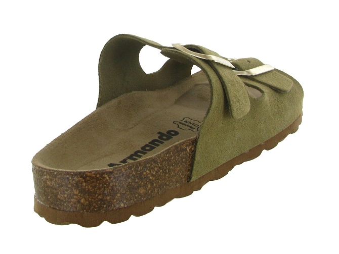 sandales et nu pieds - Mule Sabot - femme - Nubuck - Kaki - Armando7381706_5