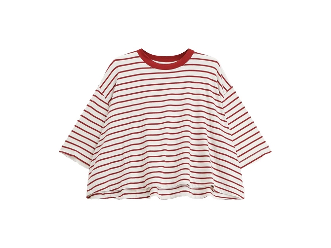 tee shirt - MANCHE COURTE - vetement femme - Coton - Rouge - Dixie