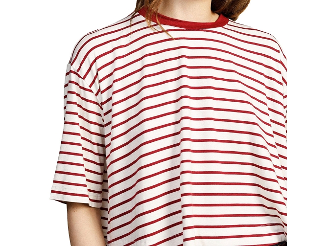 tee shirt - MANCHE COURTE - vetement femme - Coton - Rouge - Dixie7410301_4