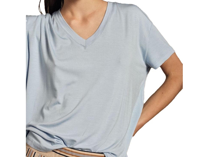 tee shirt - MANCHE COURTE - vetement femme - Coton - Bleu - Dixie7410502_2